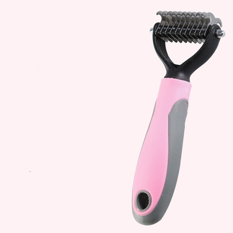 Pets Fur Knot Cutter Dog Grooming Shedding Tools Pets Gym From House AD903 Small Pink