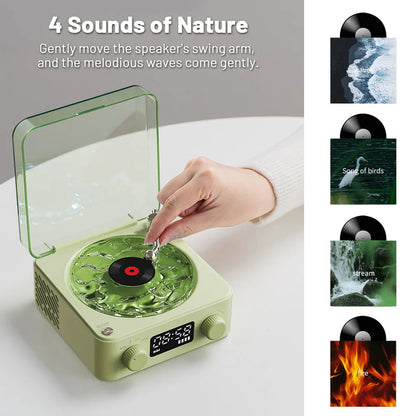 Retro Turntable Speaker Wireless Bluetooth Stereo Sound Gadgets DealSniper.net