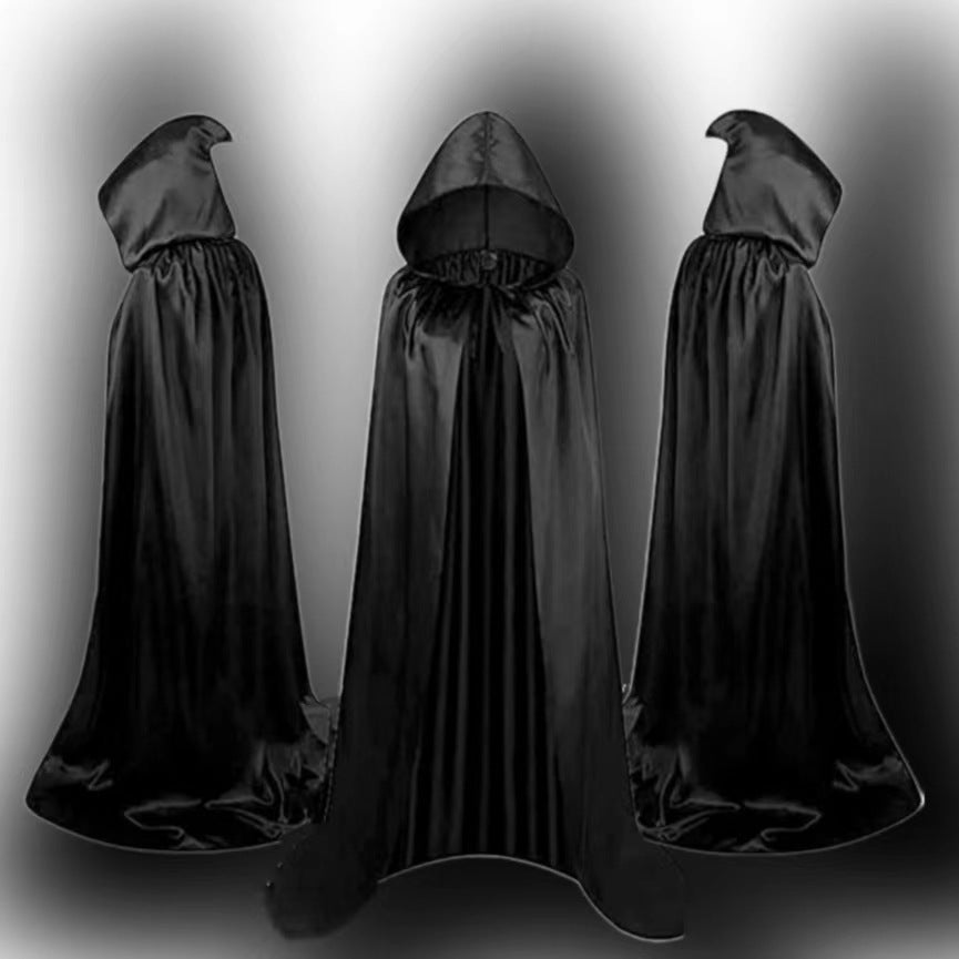 Halloween Cloak Costumes Wizard Cloak For Children Hooded Holidays null Black 120cm