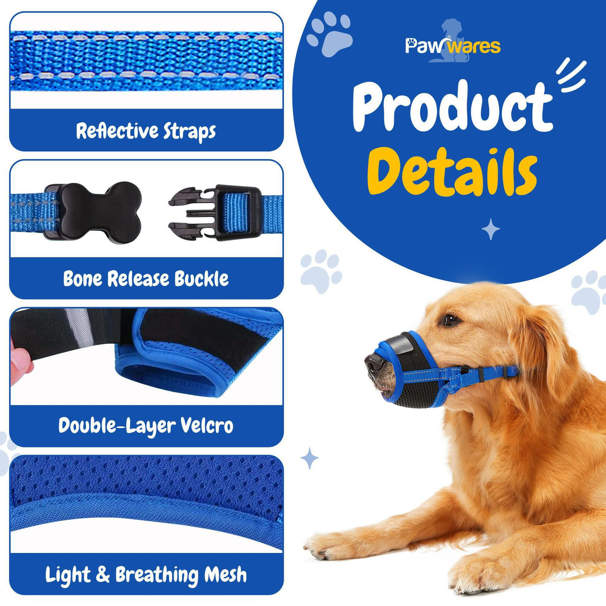 New Cotton Dog Muzzle, Anti-Bite And Anti-Accidental Eating Pets DealSniper.net