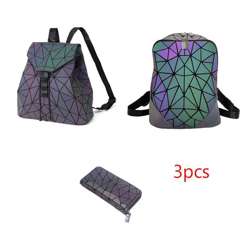 Luminous Makeup Bag Lattice Design Geometric Bag Women dealsniper-net E