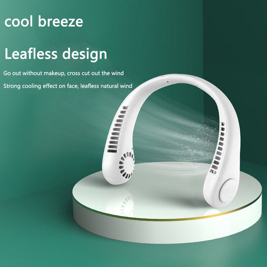 Hanging Neck Fan Portable Cooling Fan USB Leafless 360 Degree Neckband Fan 78 Surround Air Outlets 4000Mah Rechargeable Gadgets dealsniper-net