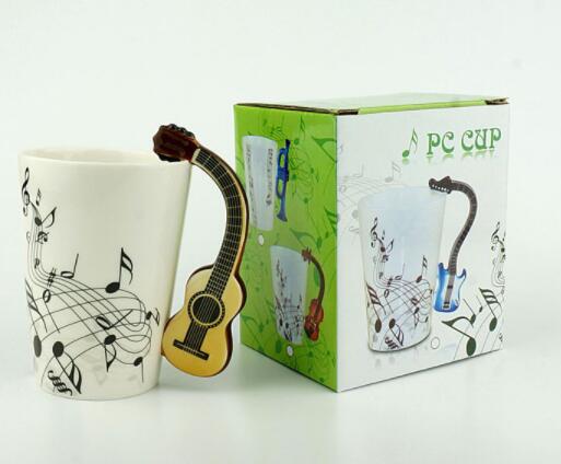 Creative Music Violin Style Guitar Ceramic Mug Coffee Tea Gifts