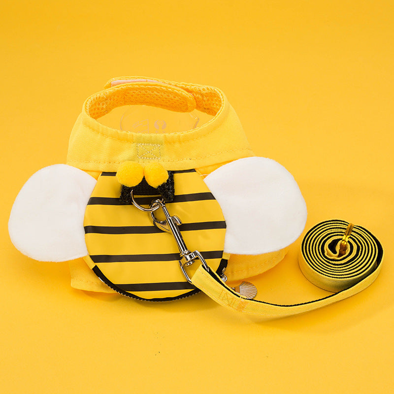 Cute Pet Dog Harness Leash Set Pets Gym From House Yellow bee L