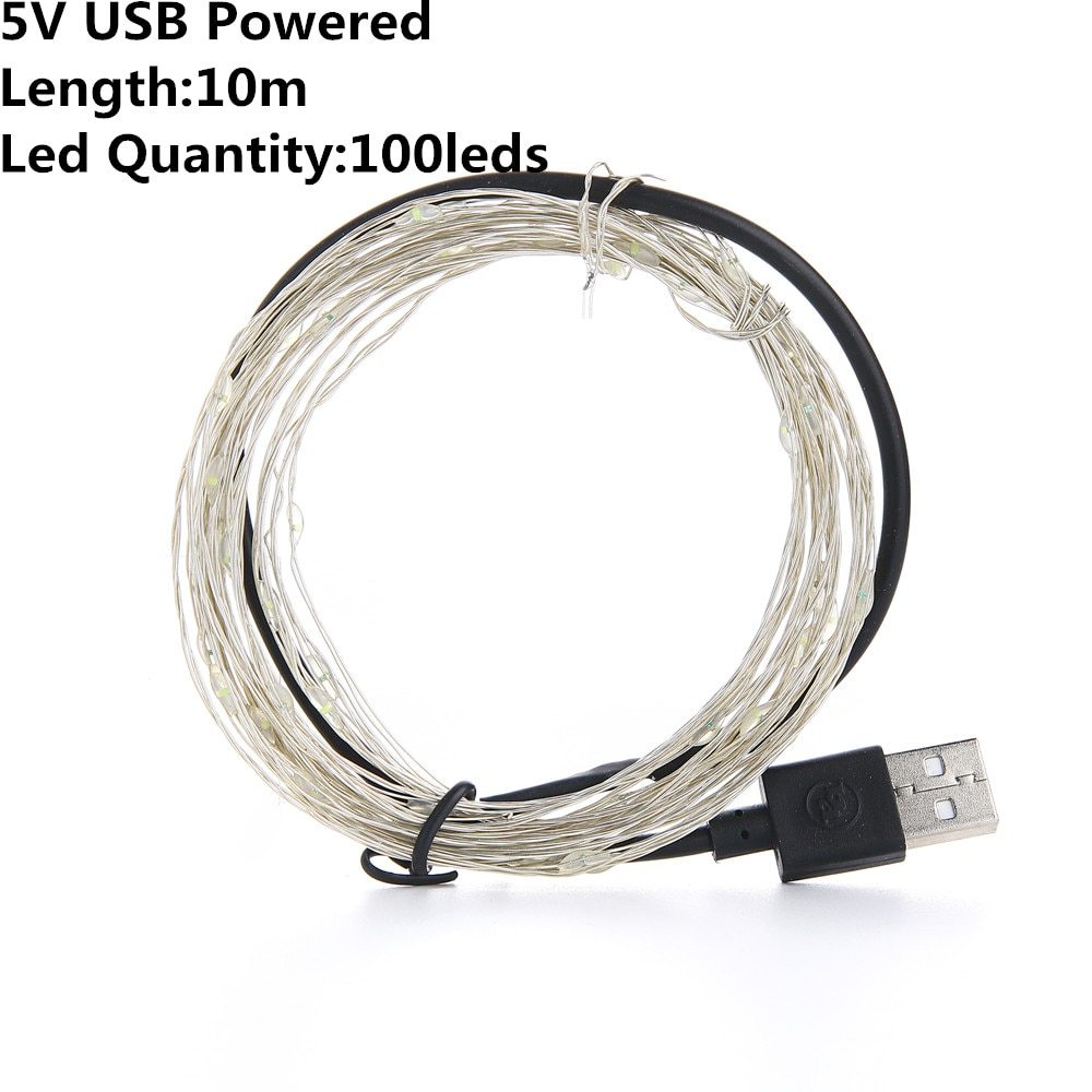 Christmas Light Led Outdoor Battery USB Powered String Lights Holidays DealSniper.net Blue 10m USB