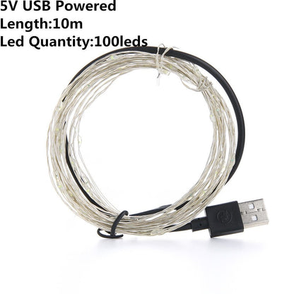 Christmas Light Led Outdoor Battery USB Powered String Lights Holidays DealSniper.net Blue 10m USB