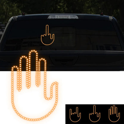 Funny New LED Illuminated Gesture Light Car Finger Light