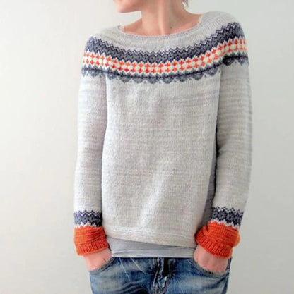 Women's Round-neck Loose Multicolor Fashion Pullover