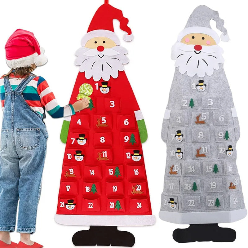 Advent Calendar Fabric Christmas Hanging Pendant Santa Claus Holidays dealsniper-net
