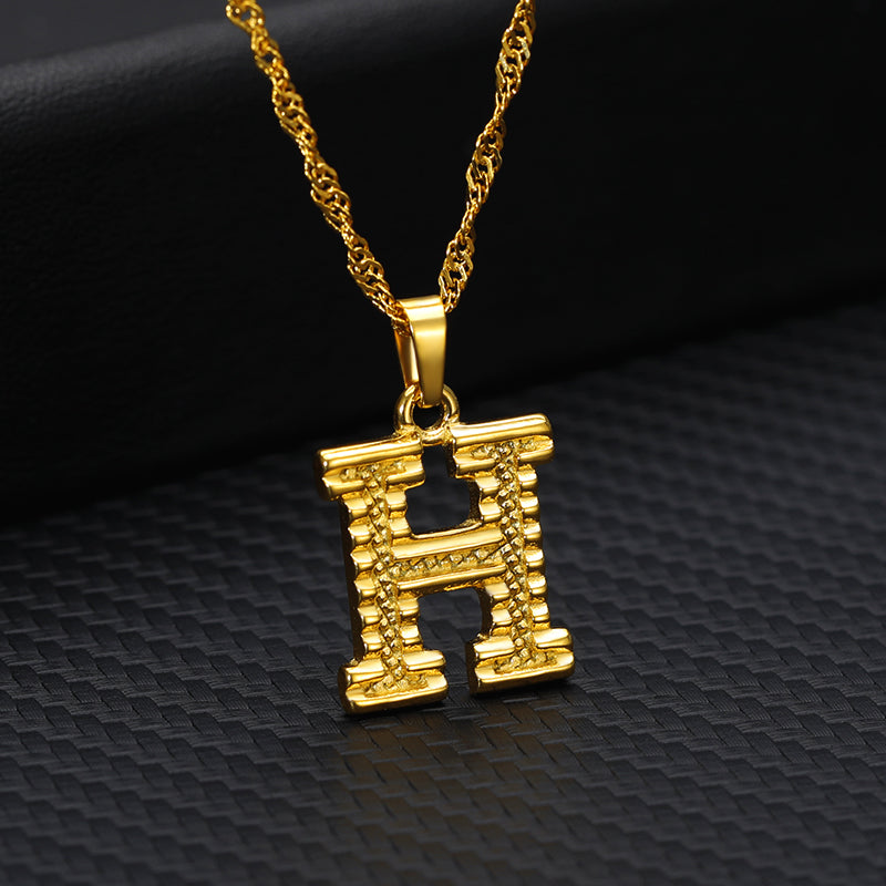 26 letters gold-plated pendant necklace Jewelry dealsniper-net H