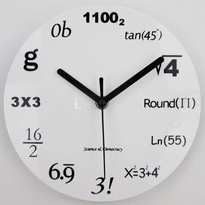 Mathematical formula wall clock Home dealsniper-net White 20cm