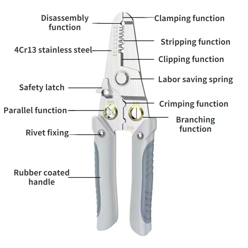 Stainless Steel Electrician Wire Stripping Pliers