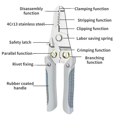 Stainless Steel Electrician Wire Stripping Pliers