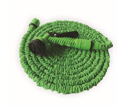 Latex Natural Telescopic Water Hose High Pressure Car Wash Water Gun Garden dealsniper-net Green 100FT