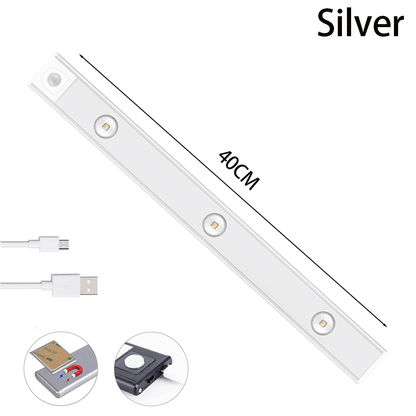 USB LED Night Light Motion Sensor Wireless Thin LED Home DealSniper.net Silver 40cm 1PC