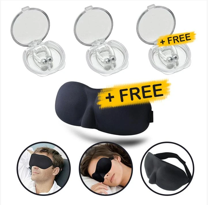 Silicone Magnetic Anti Snore Stop Snoring Nose Clip Sleep Tray Sleeping Aid Apnea Guard Night Device Health dealsniper-net 3pcs1mask