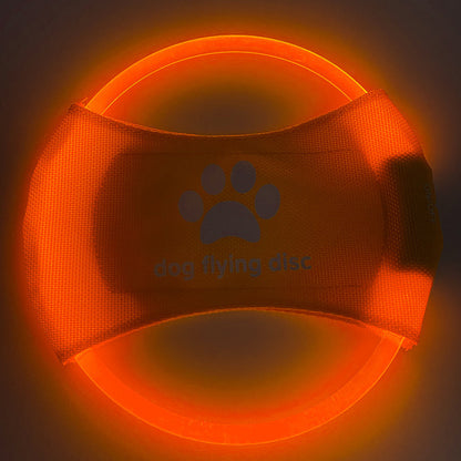 Dog Flying Discs Light Glowing LED Luminous Training Pets dealsniper-net Orange Light USB