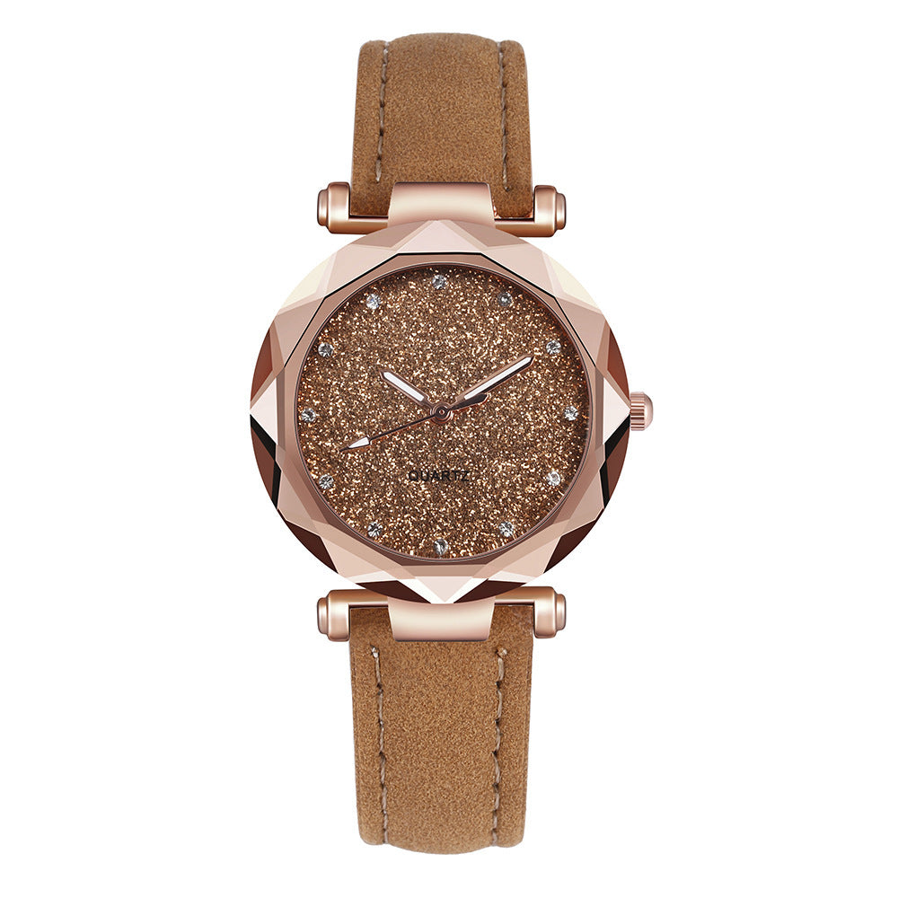 Casual Women Romantic Starry Sky Wrist Watch Leather Jewelry dealsniper-net