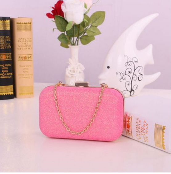 Women Handbag Evening Bags For Party New Women Chain Shoulder Bag Ladies Fashion Gold Clutch Box Bag Women Messenger Women dealsniper-net Pink Style2