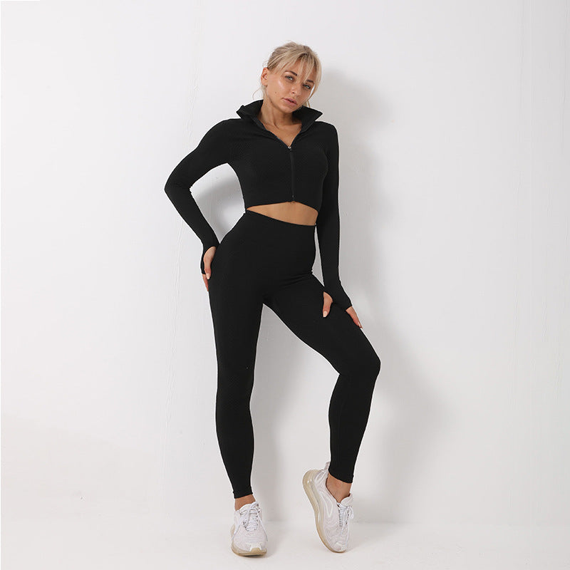 Yoga sets female sport gym suit Women Gym From House 3pcs Set Black L