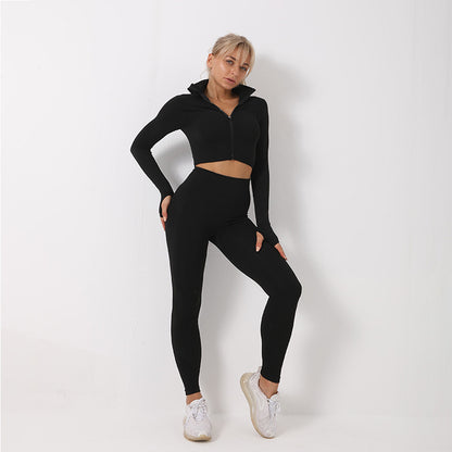 Yoga sets female sport gym suit Women Gym From House 3pcs Set Black L