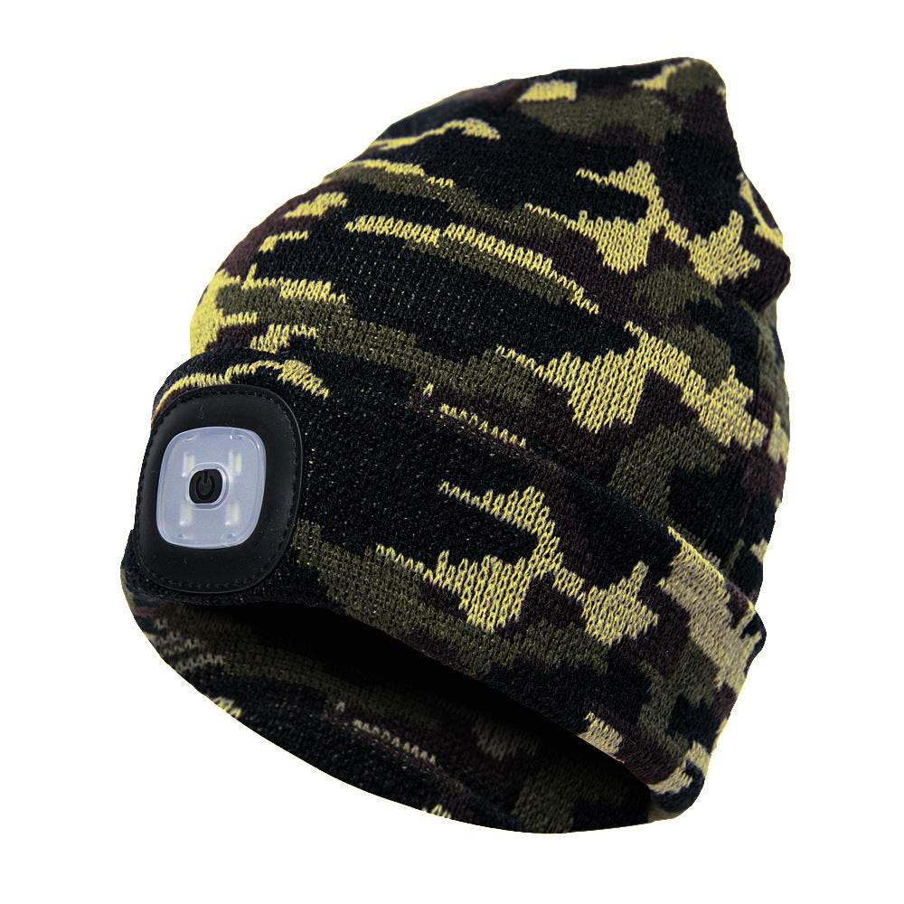 Bluetooth LED Hat Wireless Smart Headset Headphone Gadgets dealsniper-net Camouflage Army Green