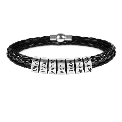 Letter Bracelet Customization Jewelry dealsniper-net Black 7 beads 53cm