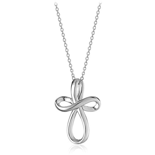 Simple Cross Hanging Clavicle Chain Necklace Jewelry dealsniper-net XL318 White Gold