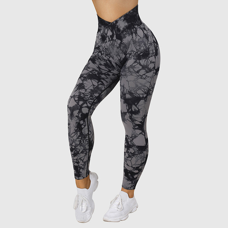 Seamless Tie Dye Leggings Women Yoga Pants Push Women dealsniper-net