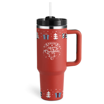 Valentines Day Gift Thermal Mug 40oz Straw Coffee Insulation Cup Holidays dealsniper-net Christmas Red B 1200ML