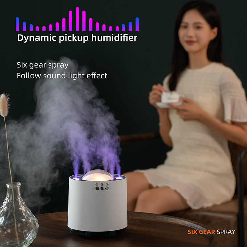 Voice Control Colorful Led Lamp Humidifier 800ml USB Cool Mist House dealsniper-net