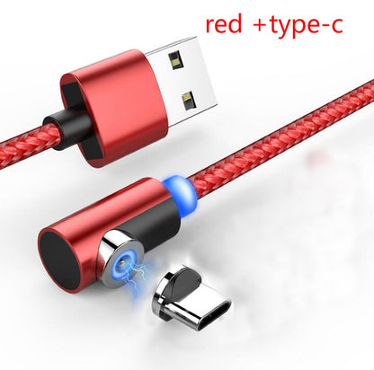 Nylon Braided Magnetic Mobile Phone Charging Cable Gadgets dealsniper-net Red type c 1 m