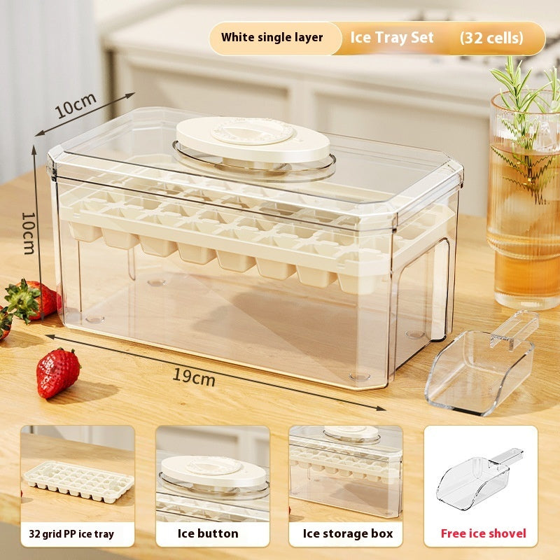 PP Material Ice Mould Quick Demould Ice Cube Tray Creative Kitchen Gym From House White Single Layer