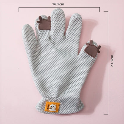 Pet Bath Cat Petting Gloves Double-sided Floating Hair Comb Pets Gym From House Gray Cute Cow Left Hand