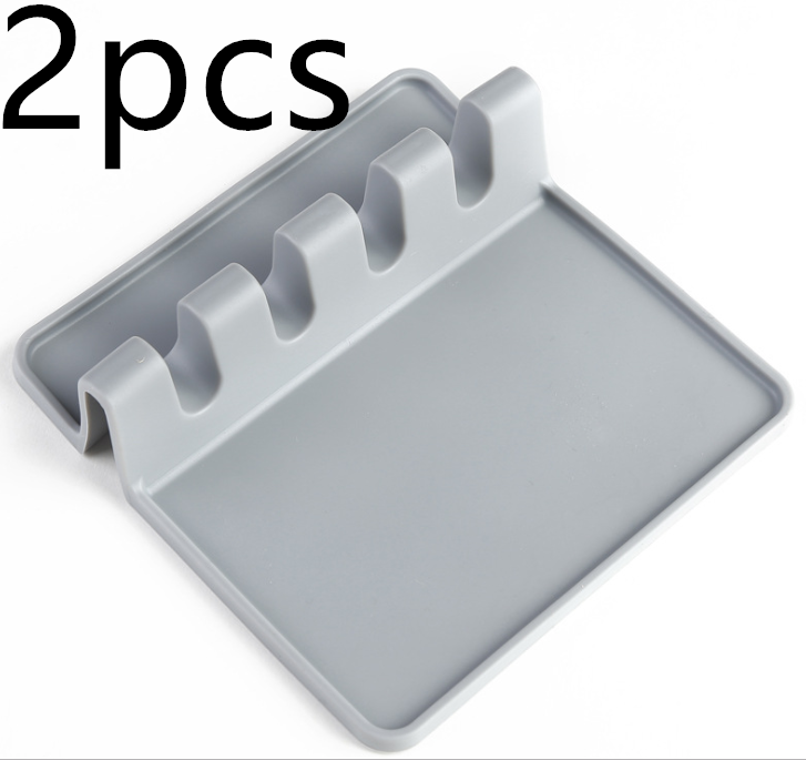 Kitchen Silicone Spoon Pad Spatula Mat Kitchen dealsniper-net Gray2pcs