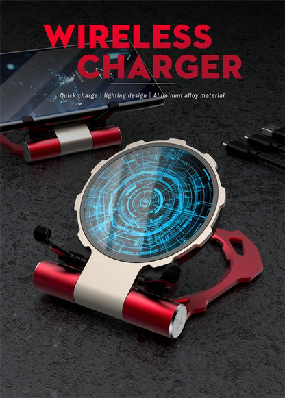 Iron Man Metal QI Wireless Charger Stand Desktop Mobile Phone Charger Electronics DealSniper.net