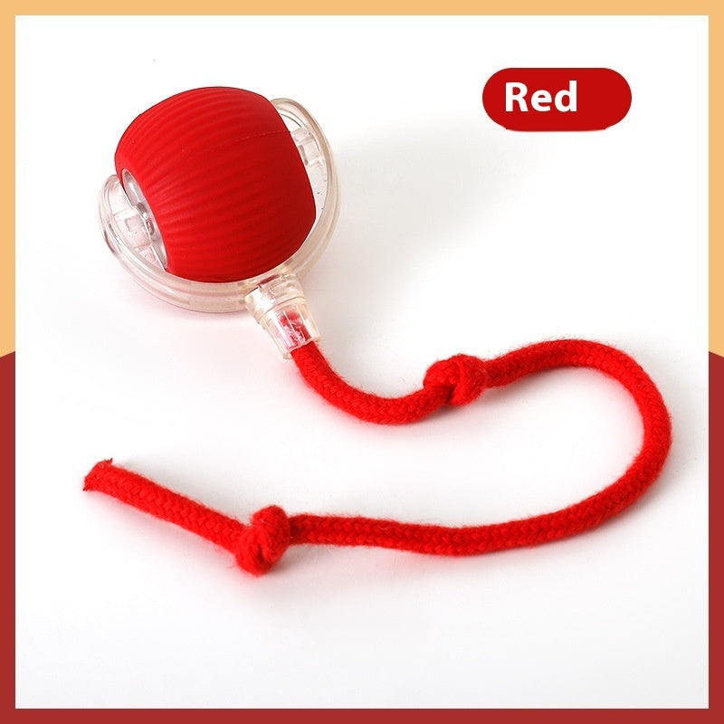 Interactive Cat Toy Ball Super Drive Cat Rolling Ball Pets Gym From House With Rope Style Red