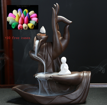 Purple sand back incense burner home indoor aromatherapy furnace Home dealsniper-net 2style+10 free cones