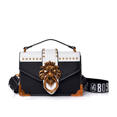 Women Fashion Pack Shoulder Bag with Metal Lion Head Crossbody Package Women dealsniper-net