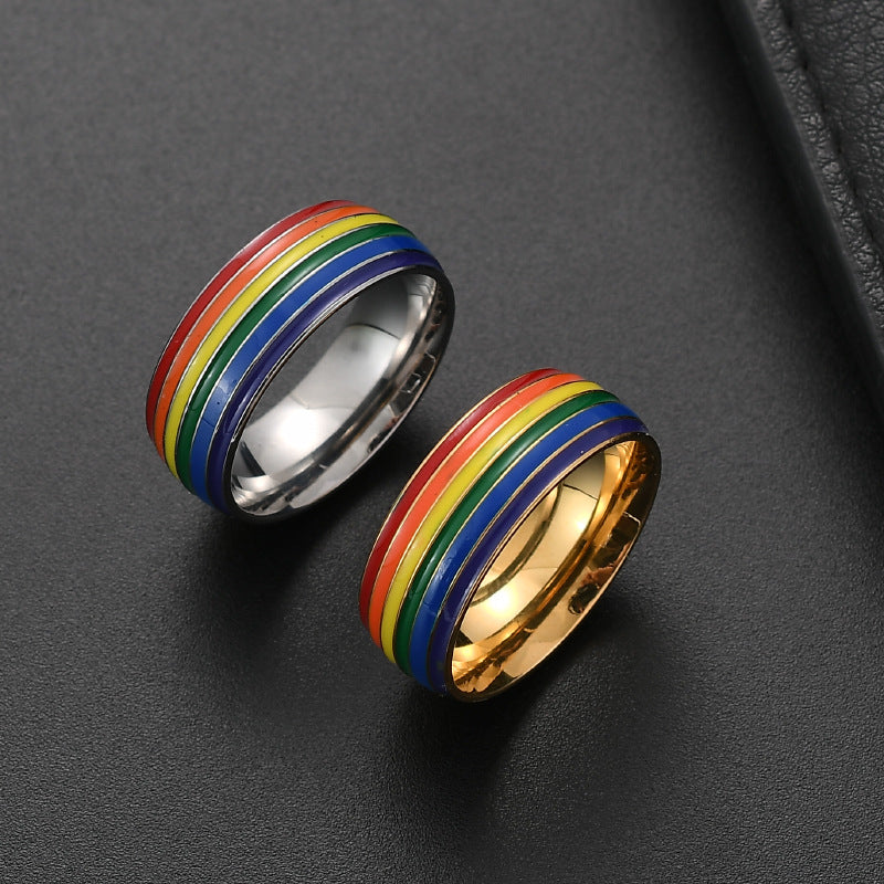 Fashion Rainbow Pride Stainless Steel Friendship Jewelry Jewelry Gym From House