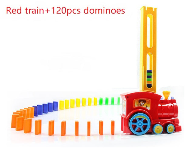 Domino dominoes electric Thomas little train blocks, Puzzle kids toys DealSniper.net Red with 120pcs dominoes