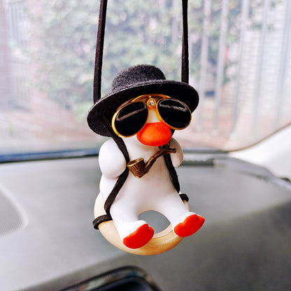 Pistol Cowboy Duck Car Rearview Mirror Pendant Decoration Vehicle Gym From House