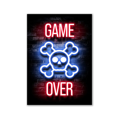 Nordic Neon Advertising Game Canvas Core Home Decor dealsniper-net 06style 30x40cm