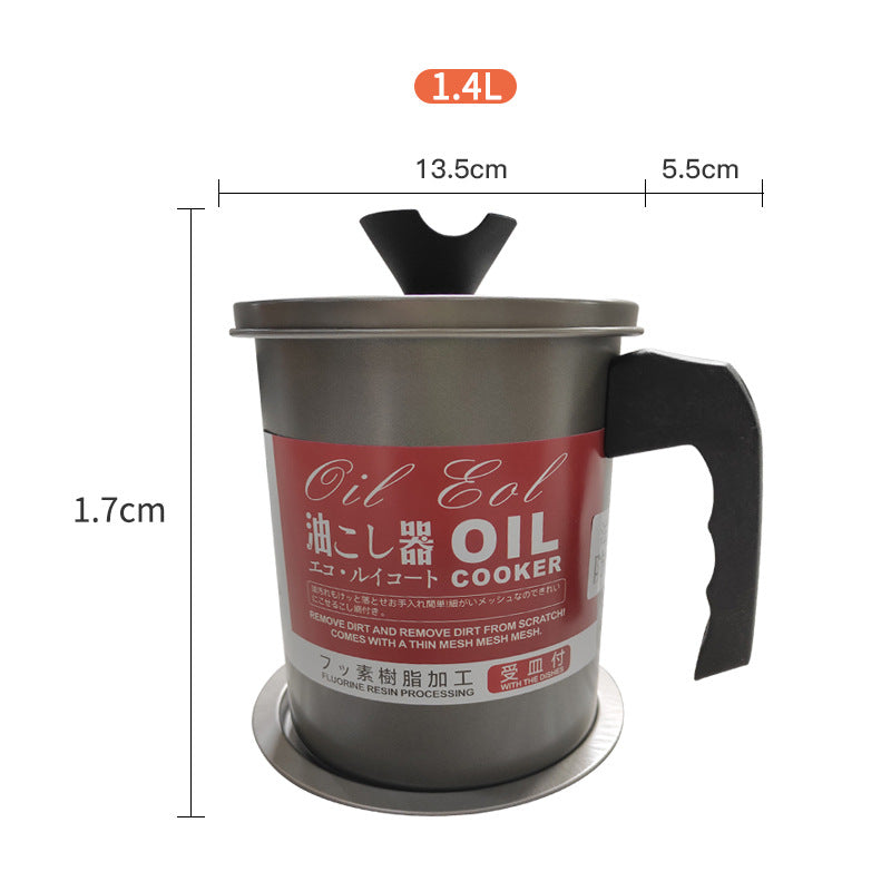 Kitchen Oil Storage Supplies Household Filter Oil Can Kitchen dealsniper-net Grey 1.4L