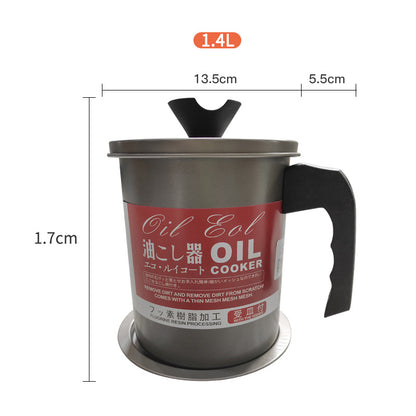 Kitchen Oil Storage Supplies Household Filter Oil Can Kitchen dealsniper-net Grey 1.4L