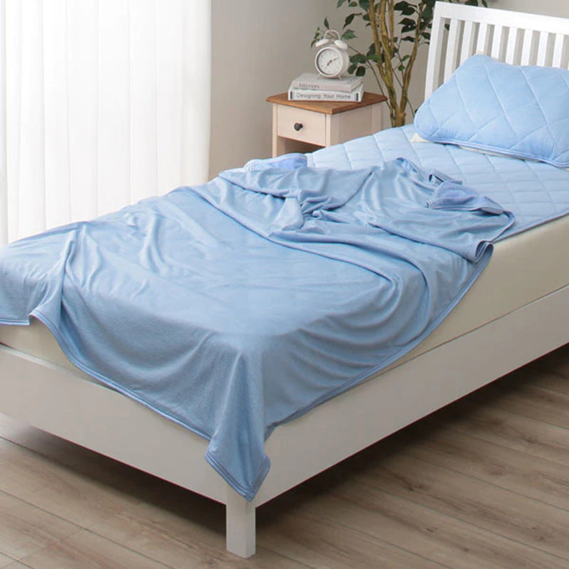 Cooling Blanket Cooling Fiber Absorb Heat Washable Cover House DealSniper.net Blue 140x190cm