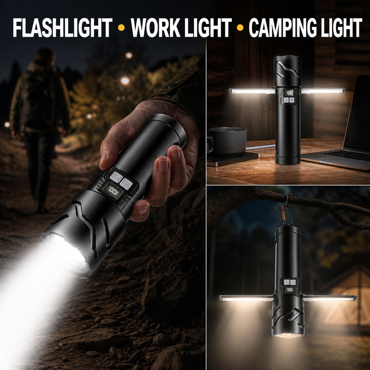 Rechargeable White Laser Battery Display Power Bank Outdoor DealSniper.net