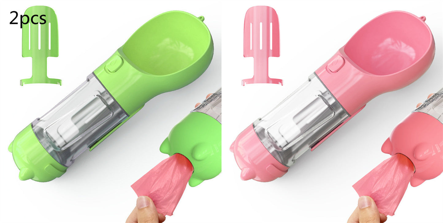 Pet Water Bottle Feeder Bowl Garbage Bag Storage Pets Gym From House Green 2pcs pink 300ml