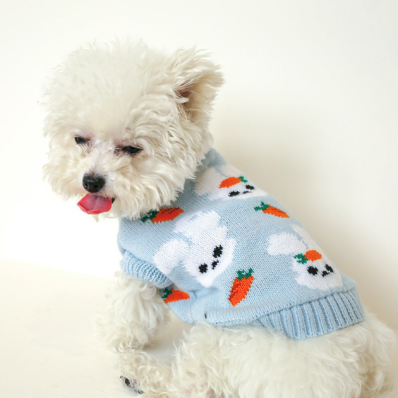 Bowknot Dog Clothes Cat Costume Hollow Knit Dog Sweater Pets dealsniper-net