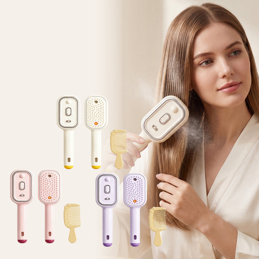 Electric Spray Airbag Beige Massage Brush Yellow Hairbrush Set Beauty DealSniper.net